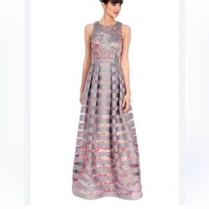 KAY UNGER Gown Dress Mother Of The Bride Formal Iridescent Grey Pink Size 14